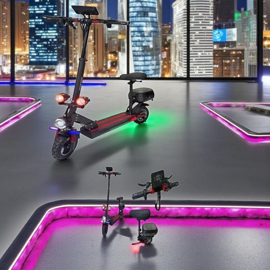 صورة سكوتر الوحش البرتقالي الكهربائي بتصميم عصري